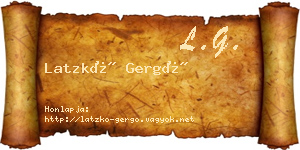 Latzkó Gergő névjegykártya