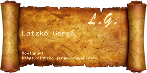 Latzkó Gergő névjegykártya